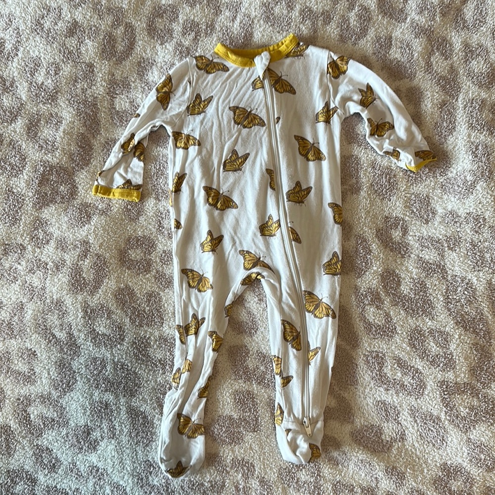 Kyte Baby zippered footie in “monarch” size 3-6 months